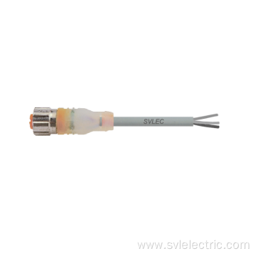 M12 female straight LED connection cable